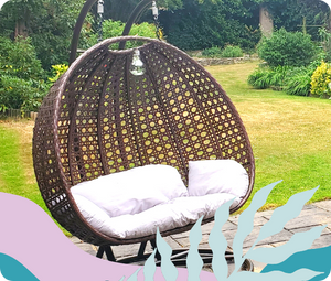 Egg chair 2 seat for garden patio indoor hanging rattan egg